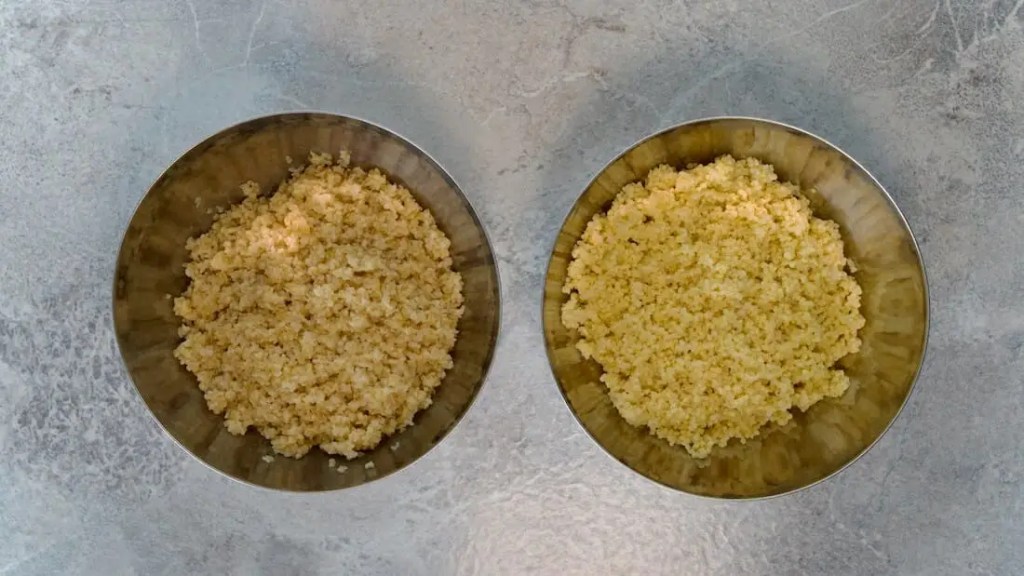 cooked bulgur and millet for vegan bulgur salad