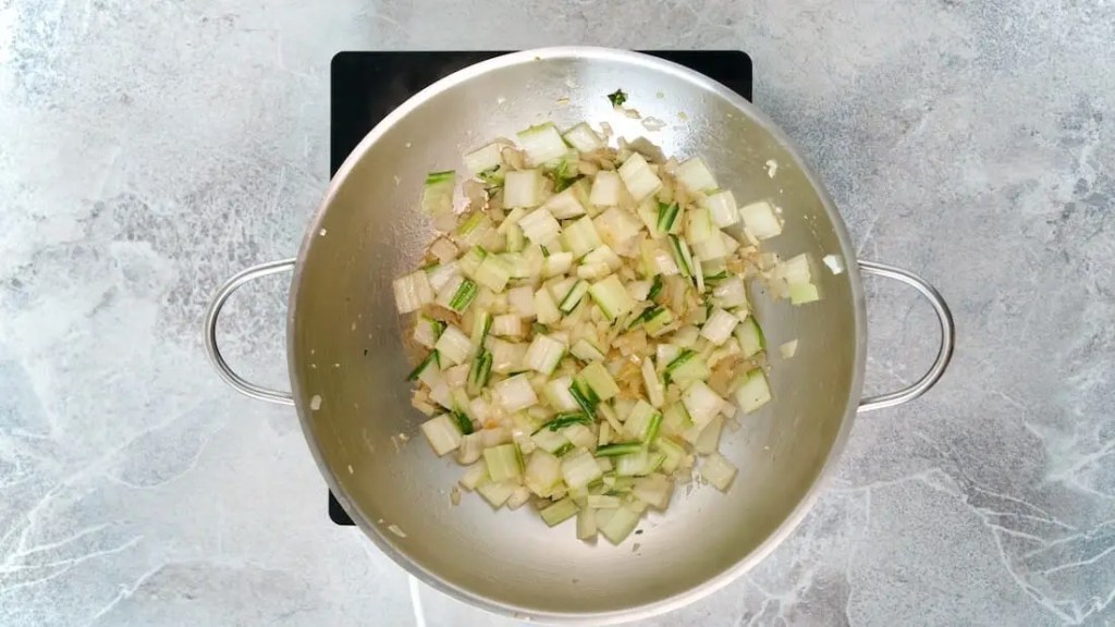 chard being roasted in a pan