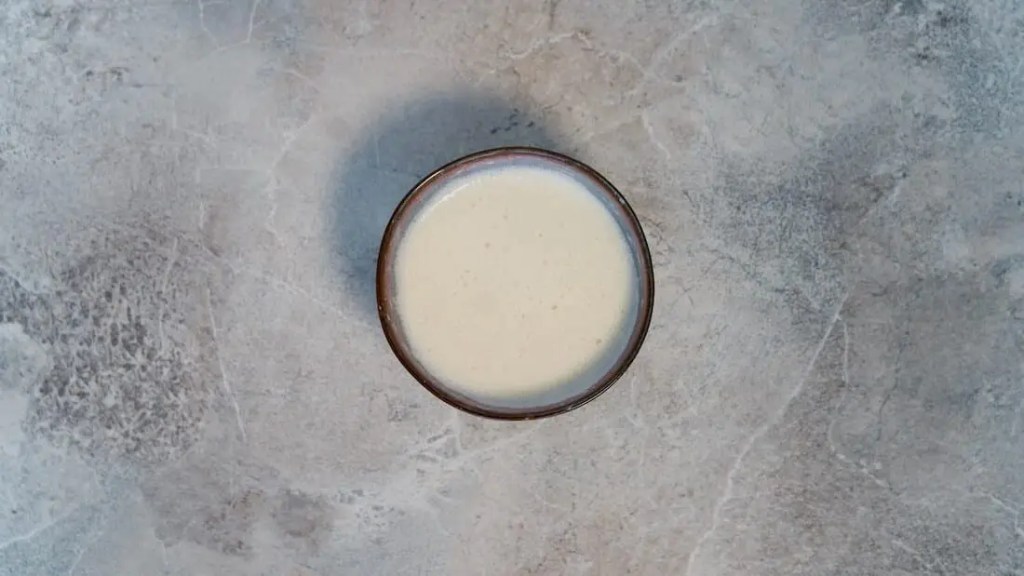 Vegan Buttermilk made with soy milk and lemon for Vegan Banana Pancakes