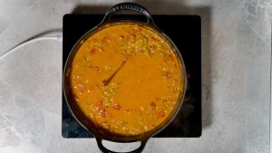 Mungbean Curry cooking on a stove