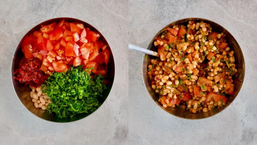 Mixed white bean salad