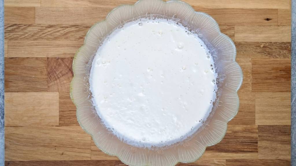 freshly whipped buttermilk for Vegan Hazelnut-Speculoos Cake