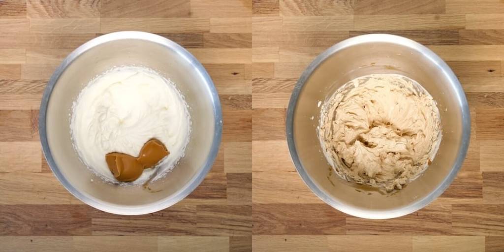 making the whipped cream for Vegan Hazelnut-Speculoos Cake