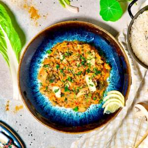 Chard curry with mushrooms