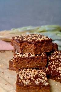 Vegane Zucchini-Brownies Nahaufnahme