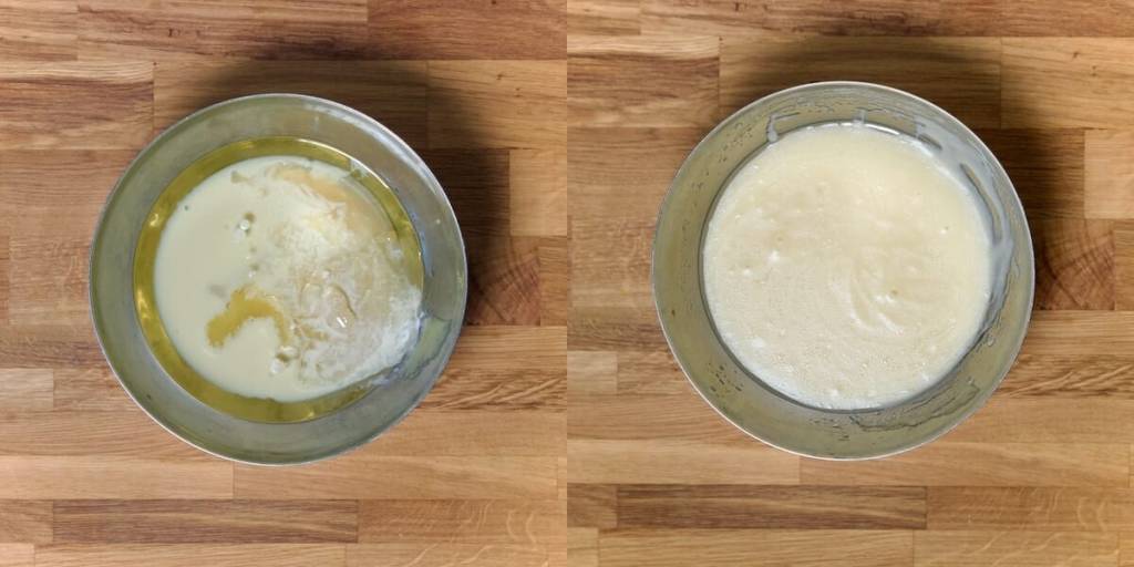 Vegane Zucchini-Brownies feuchte Zutaten