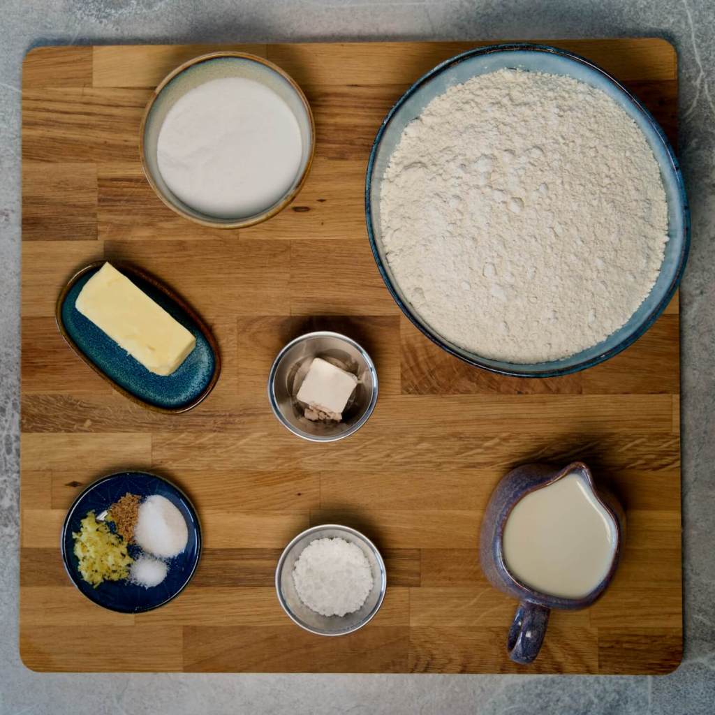 Braided brioche ingredients