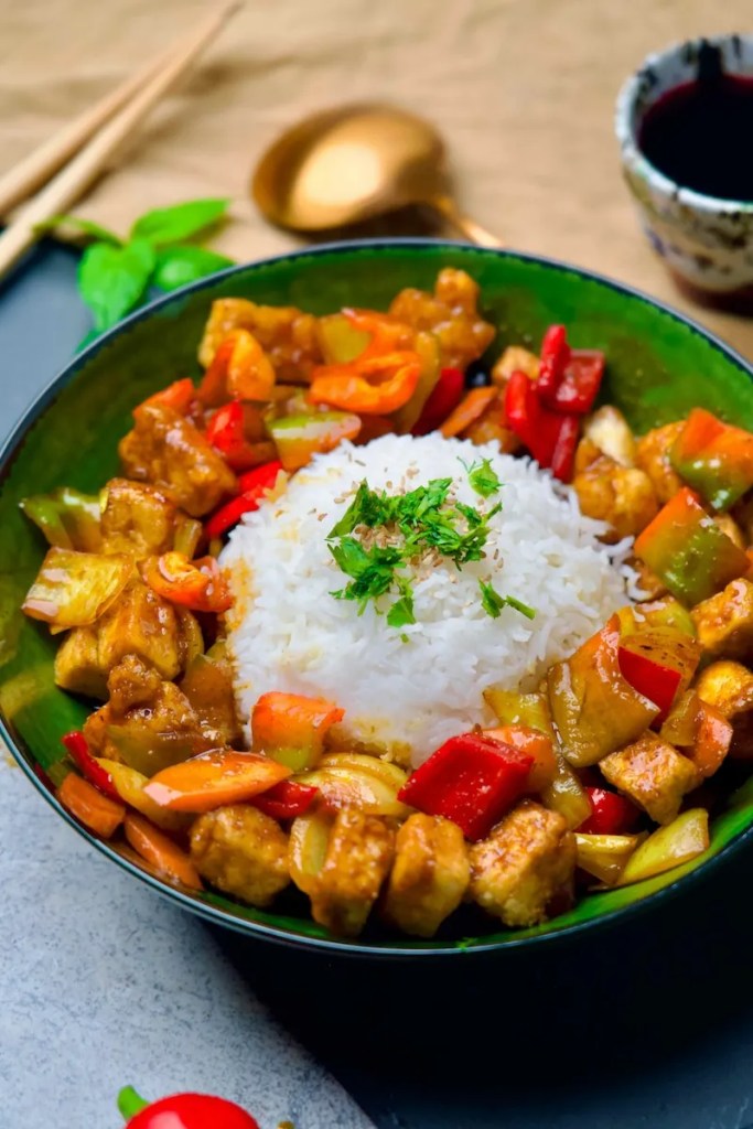 Curry Tofu nicely presented