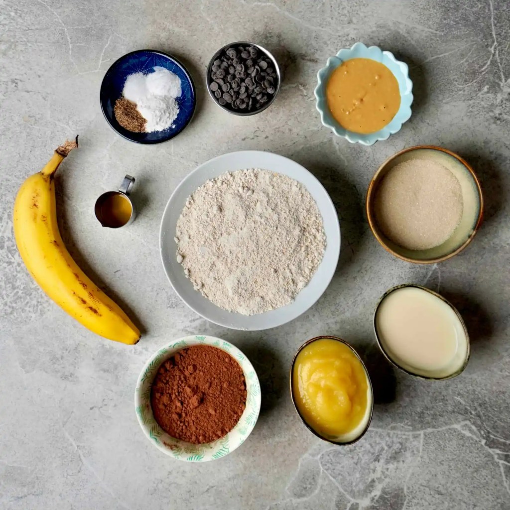Banana Chocolate Muffins ingredients