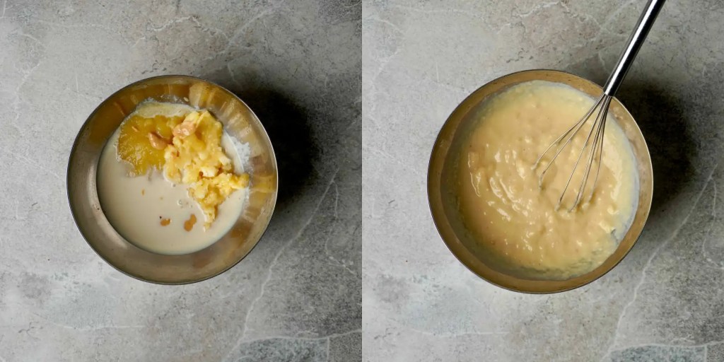 Banana Chocolate Muffins wet ingredients