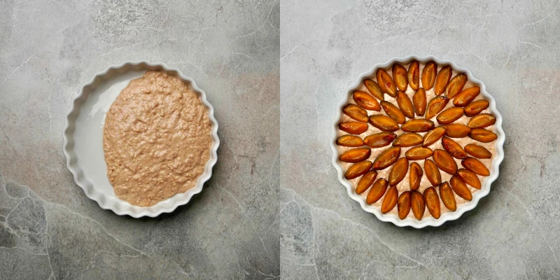 Decorations for plum crumble cake