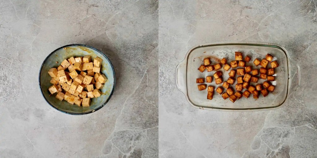 Vegan Red Curry Soup crispy tofu