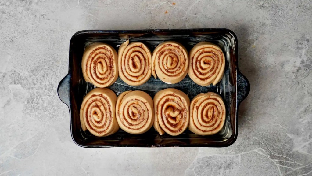Vegan Biscoff Rolls in tray