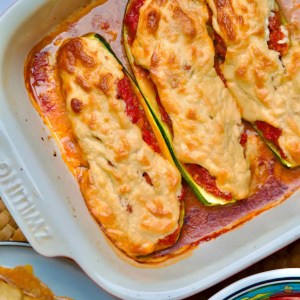 Baked Zucchini Boats finished