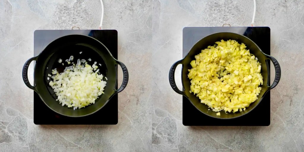 Baked Zucchini Boats fried onions