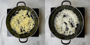 Chanterelle mushrooms onions fried