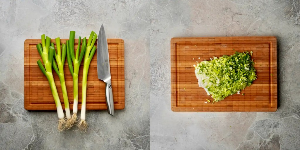 Scallion pancaked scallions chopped