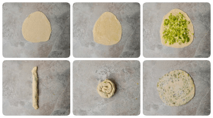 Scallion pancakes prepared