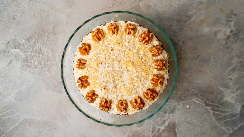 Vegan Walnut Cake finished recipe