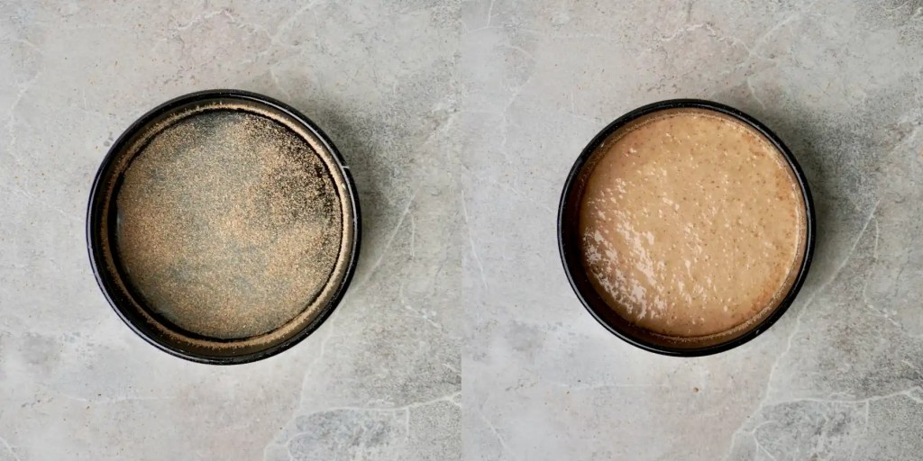 Vegan Walnut Cake in cake pan