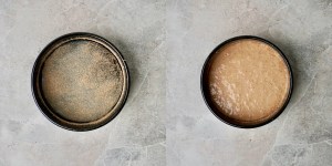 Vegan Walnut Cake in cake pan