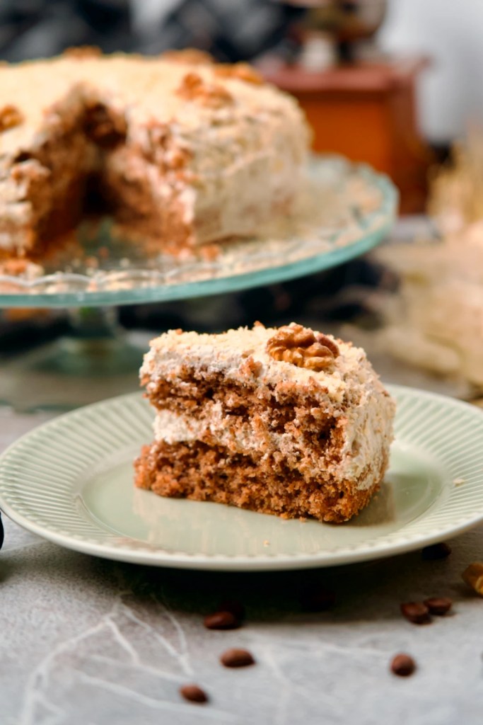 Vegan Walnut Cake Slice
