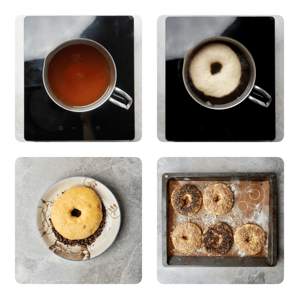 easy vegan bagels boiled