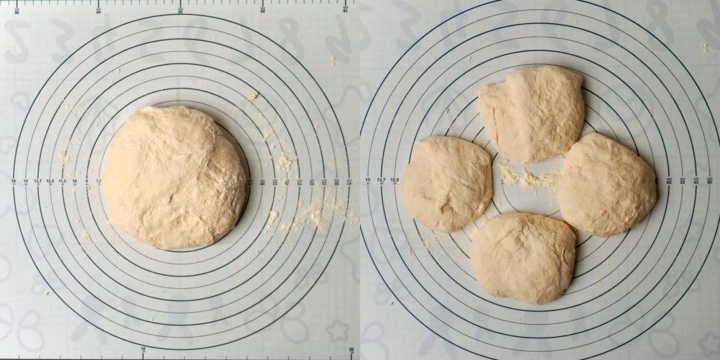Vegan Pizza Dough divided