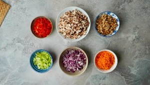 Chopped ingredients for Vegan Lentil Loaf
