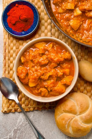 Vegan Potato Goulash plated