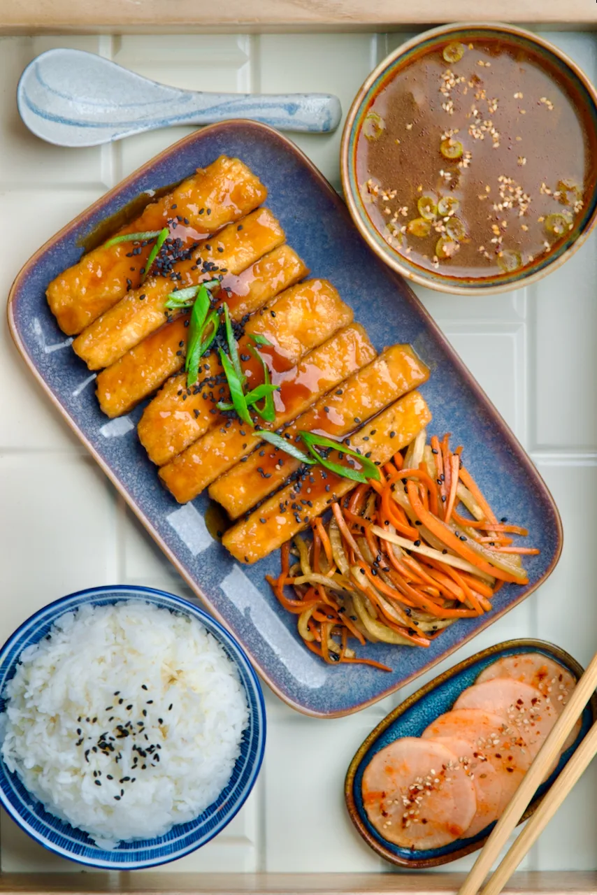 Sticky tofu finished