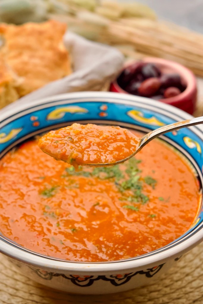 Vegan Lentil Soup served