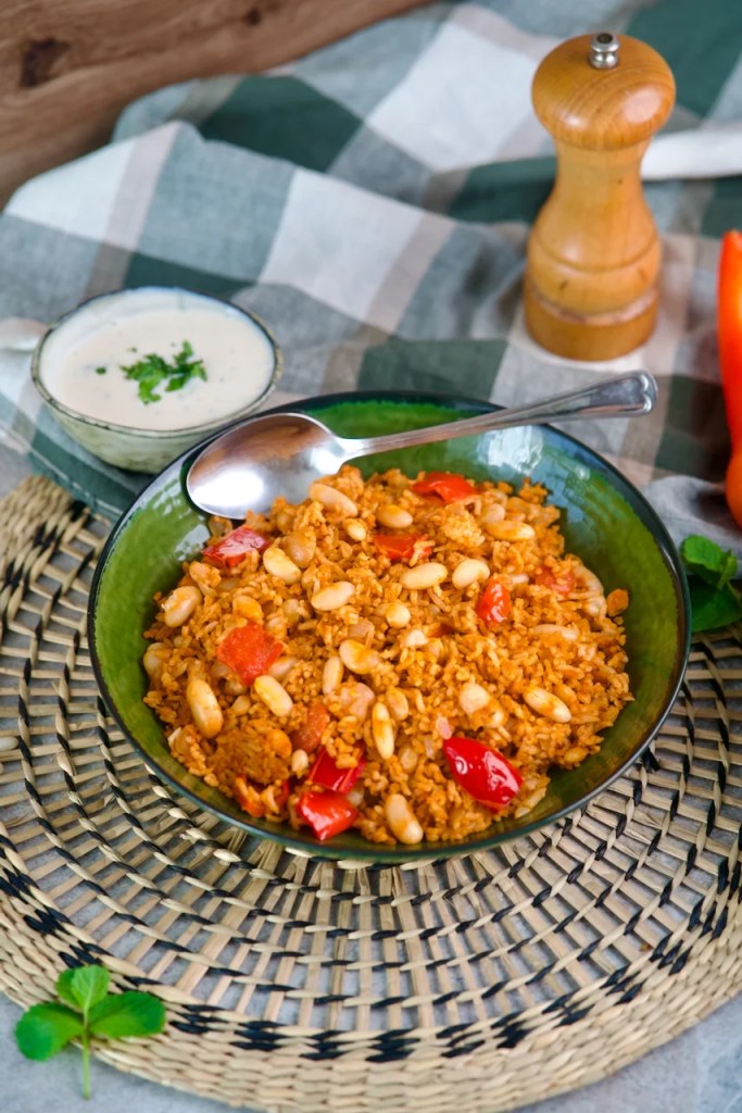 Rice and Beans served and finished