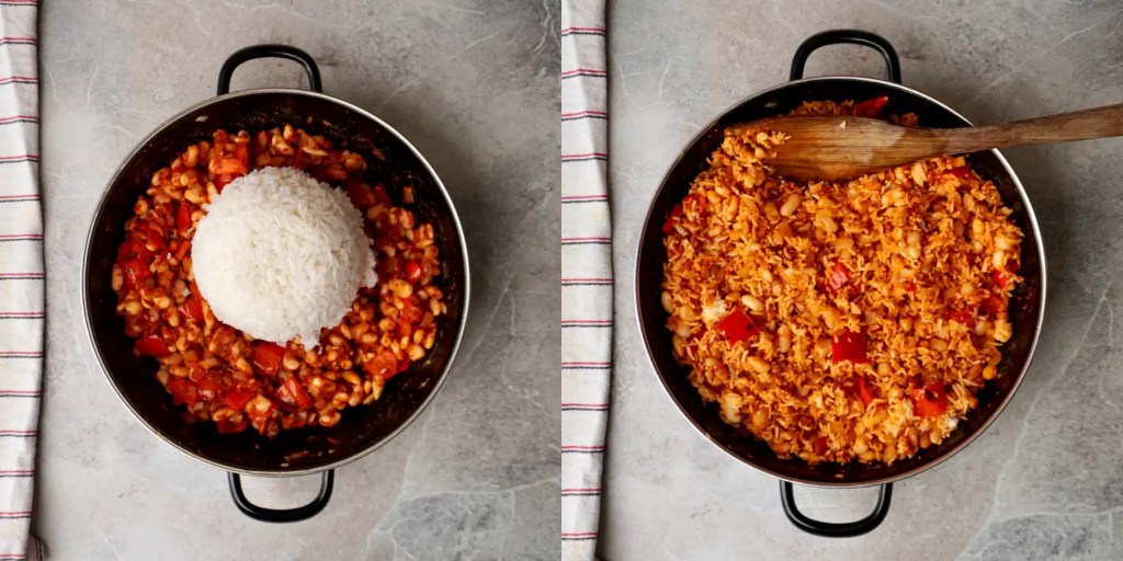 Rice and Beans finishing steps