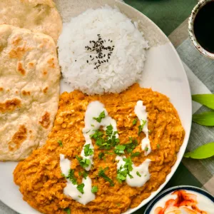 Vegan Lentil Curry finished and served