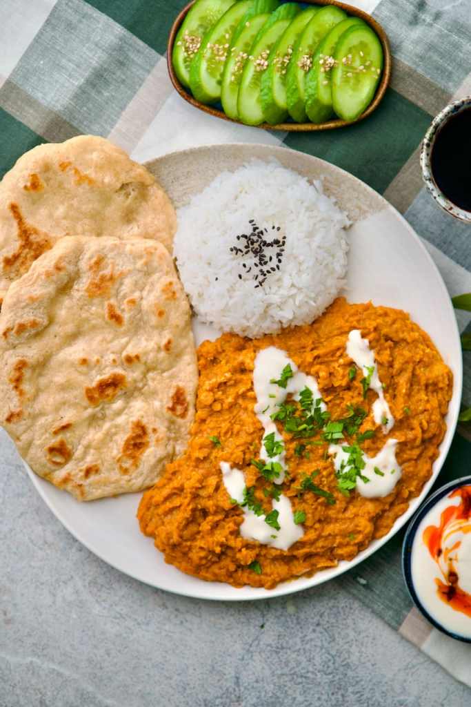 Vegan Lentil Curry alternative serving
