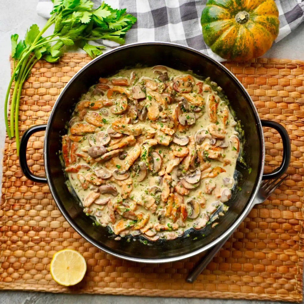 Vegan Mushroom Pasta Served