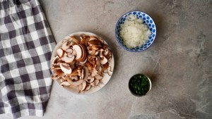 Vegan Mushroom Pasta Ingredients Chopped