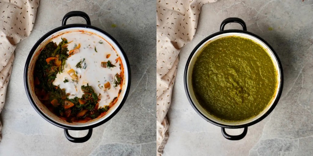 Vegan Palak Tofu finished blended